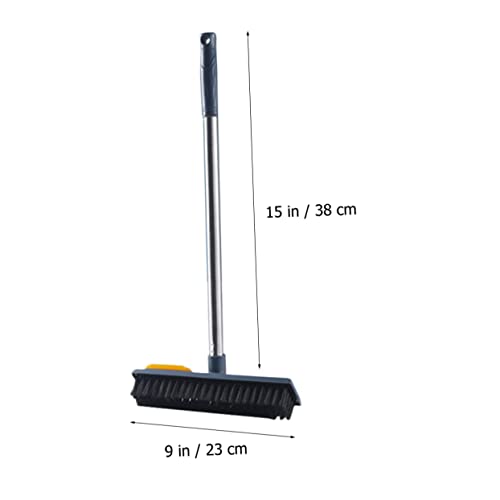 Rubber PET Hair Broom 2-in-1 Floor Scrubber Squeegee Portable Detail Hair Remover for Hardwood Tile and Carpet Cleaning
