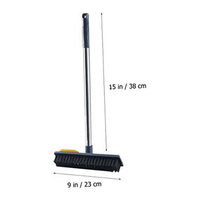 Rubber PET Hair Broom 2-in-1 Floor Scrubber Squeegee Portable Detail Hair Remover for Hardwood Tile and Carpet Cleaning