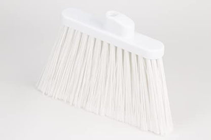 SPARTA 41082EC02 Plastic Color Coded Broom, Flagged Bristles, Long Broom With Angled Head For Large Debris, 56 Inches, White, (Pack of 12) - color: White