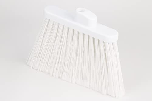 SPARTA 41082EC02 Plastic Color Coded Broom, Flagged Bristles, Long Broom With Angled Head For Large Debris, 56 Inches, White, (Pack of 12) - color: White