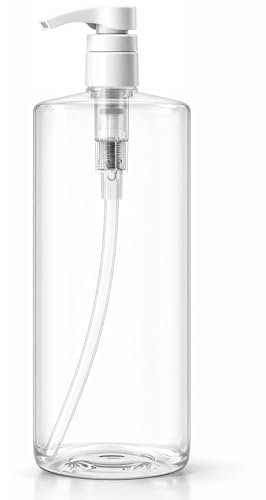 Bar5F Pump Bottle 32-Ounce 1-Liter Empty for Shampoo Conditioner Body Wash Lotion BPA-Free Crystal-Clear (Pack of 1) - size: Pack of 1
