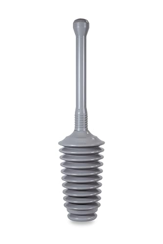 Master Plunger 500 & Toilet Brush Combo Set – Heavy-Duty Gray Toilet Plunger with High-Efficiency Brush and Holder – Durable, Compact Bathroom Cleaning Kit - color: Gray