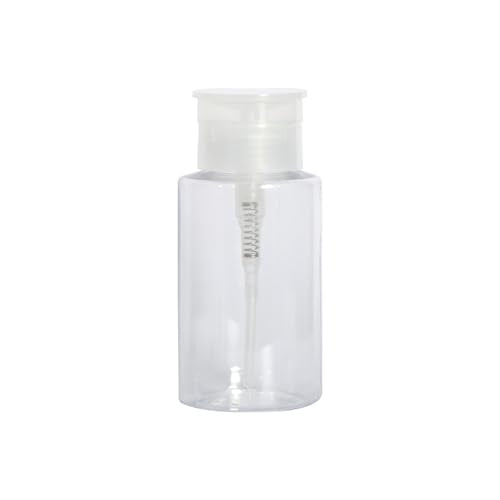 1Pcs Leak-Proof & Portable Push Down Pump Dispenser Bottles: Refillable Clear Containers for Nail Polish, Makeup Remover, Travel, Salon, Hospital Use (1, Clear) - color: Clear