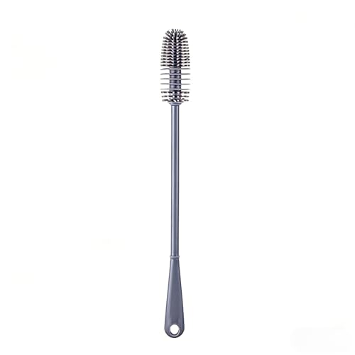 Flexible Silicone Cup Brush – Long-Handle Tool for Deep Cleaning Bottles & Narrow Necks-Grey