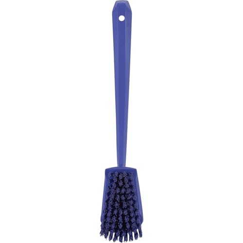 Vikan 2 3/4 in W Scrub Brush, Stiff, 11 51/64 in L Handle, 4 1/2 in L Brush, Purple, Plastic 41868-1 Each - color: Purple