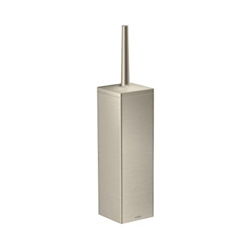 AXOR Universal Rectangular Toilet Brush Holder, Wall-Mounted in Brushed Nickel, 42655820 - color: Brushed Nickel