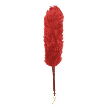 uxcell Wool Duster, 24.4" Natural Feather Cleaner Household Cleaning Duster with Solid Wooden Handle for Cleaning Fans Window Blinds Shelves Furniture, Red - color: Red, size: 24.4"