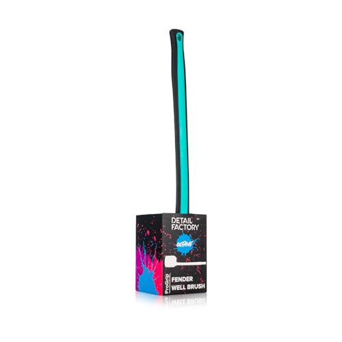 Detail Factory - Fender Well Brush - Ergonomic ProGrip Handle, Stiff Synthetic Bristles, Ergonomic Design, Clean Your Wheel Wells with Ease - Octane Riptide - color: Riptide