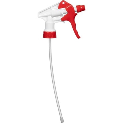 Heavy Duty Universal Trigger Sprayer Replacement for 32 oz Sprayer Bottles, 9 1/4" Dip Tube, 28-400 Neck Finish - 6 Pack (Red) - color: Red
