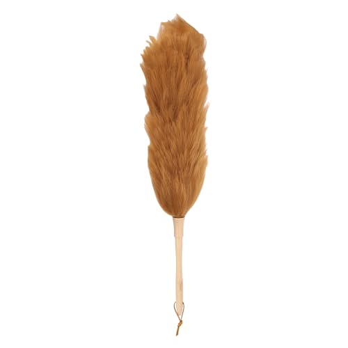 uxcell Wool Duster, 24.4" Natural Feather Cleaner Household Cleaning Duster with Solid Wooden Handle for Cleaning Fans Window Blinds Shelves Furniture, Light Brown - color: Light Brown, size: 24.4"