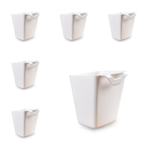 6 Pack Hanging Cup Holders, Wall Organizers, Rolling Cart Accessories Hanging Pen Holders Storage Containers Hanging Buckets for Home Decor Office, Kitchen, Art & Craft Supplies Accessories (White) - color: White