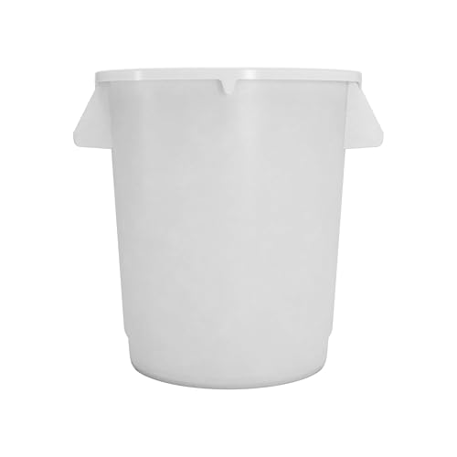 SPARTA Bronco 10 Gallon Trash Can, Thick Polyethylene Bin, NSF Certified Waste Container with Top Handles, Bottom Handholds, Reinforced Base and Stackable, LLDPE, 10 Gallon, White (Pack of 6) - color: White, size: 10 Gallons, (Pack of 6)