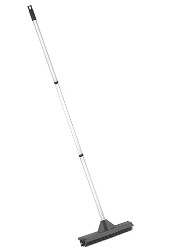 Silicone Window Washer Squeegee Broom, Per Hair Remover, Carpet Cleaning, Car Squeegee, 48" 3-Part Handle - size: Broom - 48" Handle