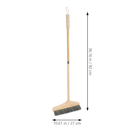 GANAZONO Broom and Dustpan Set Long Handle Household Cleaning Tools Indoor Outdoor Use Lightweight Ergonomic Brush for Home Garage Workshop