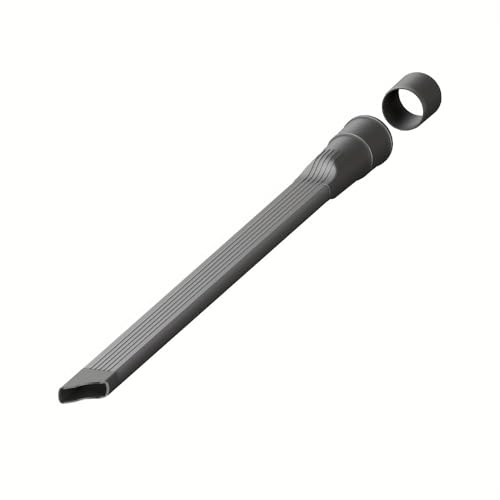 Vacuum Crevice Tool, Long Flat Nozzle Attachment with Slim Dust Brush, Universal Fit Vacuum Accessory for Tight Gaps, Baseboards, Corners & Car Detailing