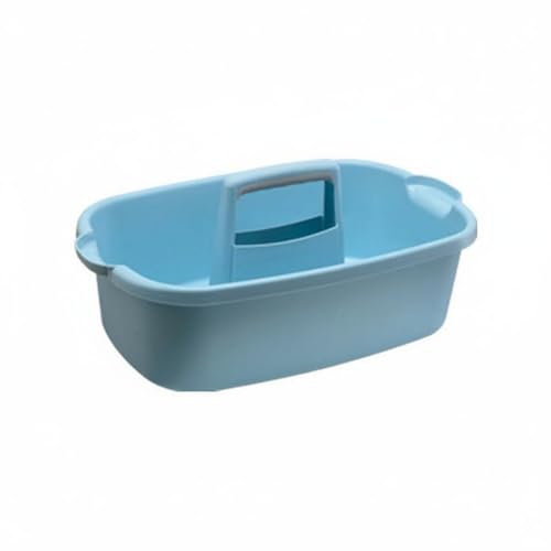 Qianly Cleaning Bin Large Capacity Utility Tool Basket Wear-Resistant Handled Storage Tote for Cleaners, Under Sink, Blue - color: Blue