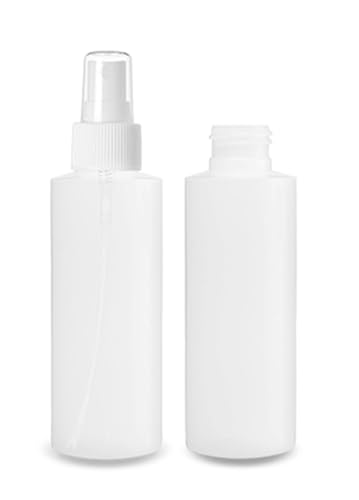 ljdeals 4 oz Plastic Spray Bottles, Fine Mist, Refillable, Reusable Empty Bottles for Household Use, Essential Oils, Perfumes, Travel Size, Pack of 2, Made in USA