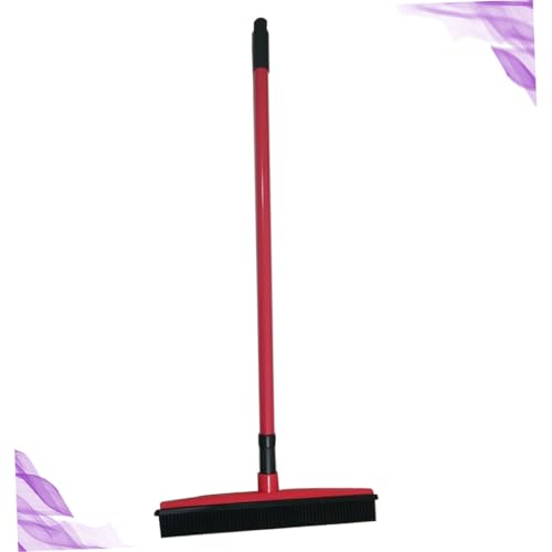 ORFOFE PET Hair Cleaning Broom Long Handle Rubber Floor Scraper for Dog Hair Removal Easy to Clean Dust Mop for Home and Windows