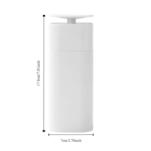 Push Down Pump Dispenser Bottle Refillable Liquid Container for Home/Travel, 2.75 x 2.75 x 7inch Leakproof Silicone Seal Design(White) - color: White