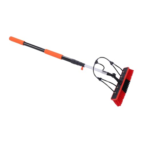 MAVIS LAVEN Solar Panel Brush Kit, ABS PC Aluminum Nylon Hairs Water Fed Window Cleaner with 12ft Telescoping Pole, 35cm Brush for Roof RV Gutter Boat Deck Cleaning