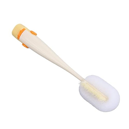 RiToEasysports Bottle Brush 5 in 1 Water Bottle Cleaner Brush with PP ABS Nylon Silicone and 304 Stainless Steel, Crevice Sponge U Shape Straw Brushes with Stand Base for Cups Lids (White) - color: White
