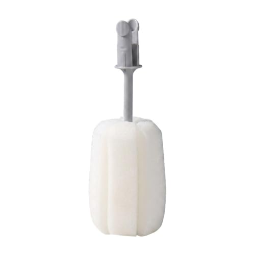 Long Handle Bottle Brush with Sponge Head, 13 Inch Cleaning Tool for Vacuum Flask and Narrow Neck Containers (1 PC) - color: White