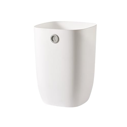Bathroom Trash Can, Plastic Rectangular Garbage Can with Trash Liner Holder for Bedroom, Living Room, Small Indoor Waste Basket, 7L, White - color: ( New Model ) White
