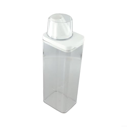 Laundry Detergent Dispenser with Airtight Lid and Measuring Cup, Transparent AS Body, Silicone Seal Moisture-Proof Storage Container for Home Organization(1100ml) - size: 1100ml