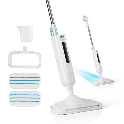 Steam Mop for Hardwood Floors, Tile, Grout, Laminate, and Vinyl - Multi-Functional Steam Cleaner with Reusable Washable Pads and Handheld Attachments