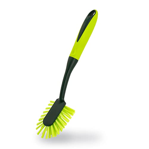 Pine-Sol Long Handle Dish Brush – Heavy Duty Bristle Kitchen Scrubber, Safe with Non-Stick Cookware (Pack of 12) - size: Oblong (Pack of 12)
