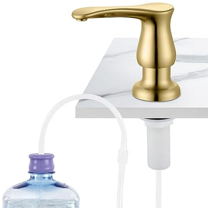 GAGALIFE Kitchen Sink Soap Dispenser Brushed Gold, Under Sink Soap Dispenser with 40" Silicone Extension Tube, Say Goodbye to Frequent Refills - color: Gold, size: with Hose