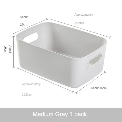 Plastic Storage Bins and Baskets for Efficient Home Classroom Organization Plastic Storage Container Under Bed,Under Sink Bathroom Organizer (Medium grey) - style: Medium grey