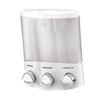 Better Living Products, White 76354 Euro Series Trio 3-Chamber Soap and Shower Dispenser (Pack of 6) - size: 3-Chamber (Pack of 6)