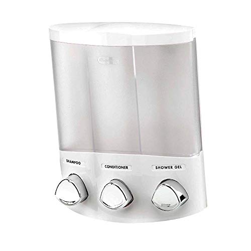 Better Living Products, White 76354 Euro Series Trio 3-Chamber Soap and Shower Dispenser (Pack of 6) - size: 3-Chamber (Pack of 6)