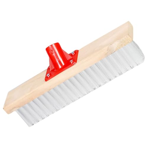 KICHOUSE Hard Bristle Floor Brush Long Handle 40cm Nylon Stiff Bristle Scrub Broom for Outdoor Patio Deck and Bathroom Tile Cleaning