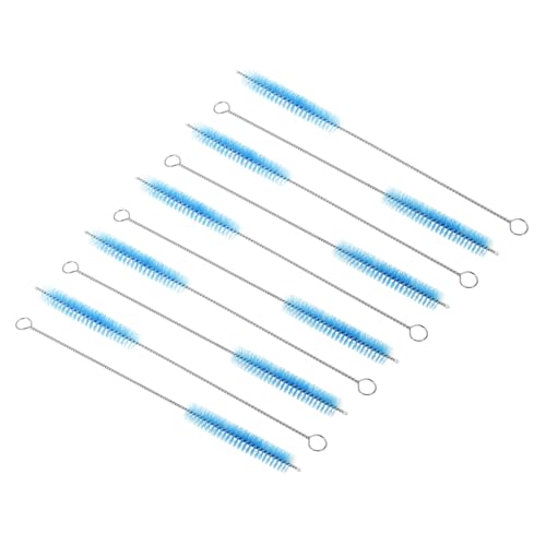 PATIKIL 10"x9/16" Long Straw Brush, 10 Pcs Drinking Straw Cleaning Brush Nylon Pipe Tube Cleaner Brush for Cleaning Straws Pot Spout, Blue - color: Blue, size: 10"x9/16"