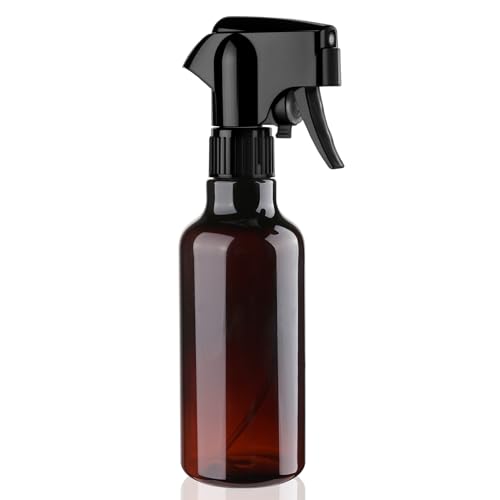 Plastic Spray Bottles 12oz Mist Continuous Spraying Bottle Heavy Duty Empty Water Spray Bottles for Hair, Cleaning Solutions, Plants，Essential Oils 1 Pack (Brown-1pcs) - color: Brown-1pcs