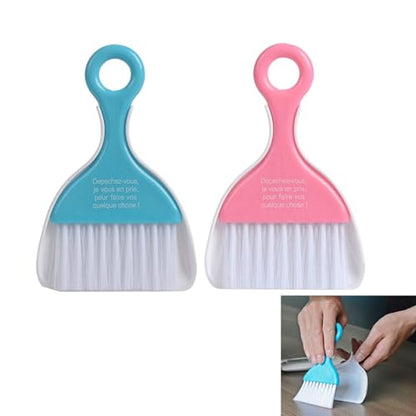 2 Pcs Mini Dustpan Set Brush for Table Whisk Brooms Small Dustpan Broom Set Mini Dust Pans with Brush Tiny Cleaning Table Sweep - size: 2 Set