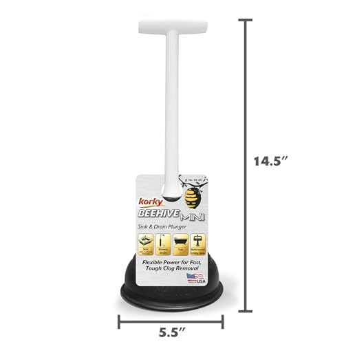 Korky Beehive Mini Sink and Drain Plunger - Works for Bathrooms, Kitchens, Sinks, Baths and Showers - Strong Suction Power for Easy Clog Removal (Pack of 4) - size: No Size (Pack of 4)