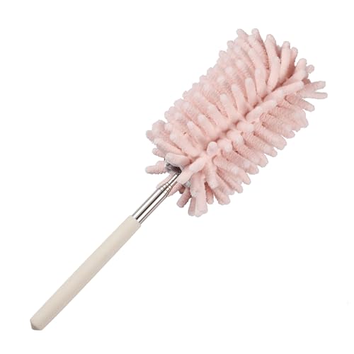 Pink Retractable Microfiber Duster for Cleaning Extendable Feather Duster Household Cleaning Tool for Cleaning Car, Office, Window, Furniture