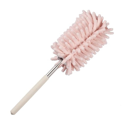 Pink Retractable Microfiber Duster for Cleaning Extendable Feather Duster Household Cleaning Tool for Cleaning Car, Office, Window, Furniture