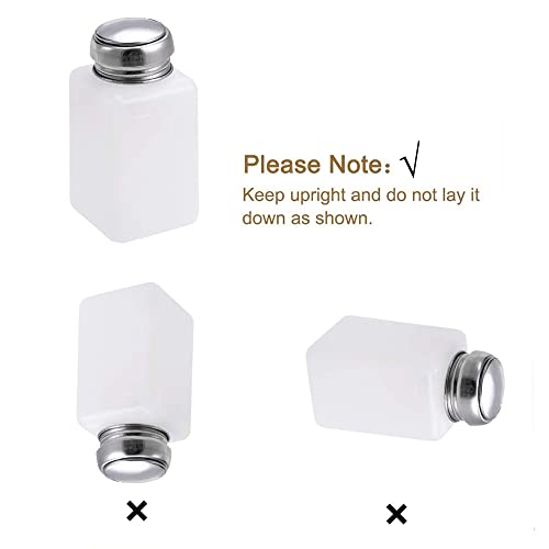 2 Pcs Push Down Liquid Pump Dispenser,180ML Empty Press Pumping Dispenser Bottle Container, for Storing Liquid Alcohol Makeup Nail Polish Remover