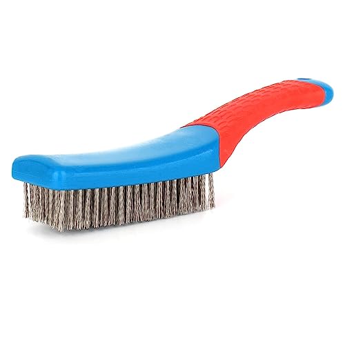 Wire Brushes for Cleaning-Heavy Duty Stainless Steel Wire Scratch Brush for Metal Rust Cleaning,Paint Scrubbing with Rubber Covered Handle (1)