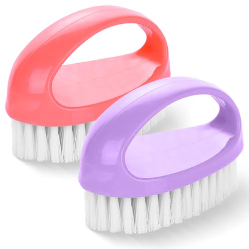 2 Pack Small Scrub Brush,Heavy Duty Stiff Nylon Bristles Cleaning Brush,Durable Small Cleaning Brush for Household Cleaning