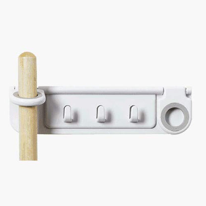 Spectrum Diversified Mop and Broom Holder and Organizer, White