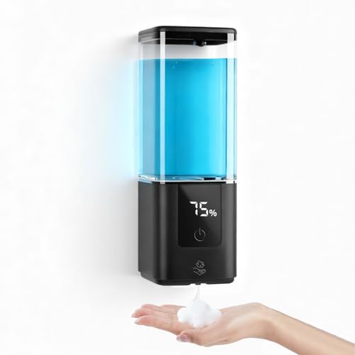 LAOPAO Soap Dispenser, Automatic Soap Dispenser Wall Mount Rechargeable Foaming Soap Pump for Bathroom Kitchen, Touchless Foam Soap Dispenser for Dish/Hand/Shower Soap, Home & Commercial, 540ml, Black - color: Black, size: Foam