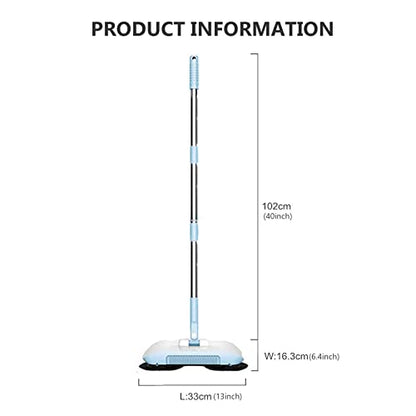 Carpet Sweeper Manual Manual Vacuum Sweeper 2 in 1 Hand Push 180 Degree Rotating Sweeping Mop Crumb Vacuum Cleaner Home Cleaning Tool Blue - color: Blue