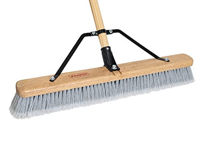 Harper 24 Inch Indoor Smooth-Surface Push Broom with Flagged Bristles for Sand, Saw Dust, Wood Shavings and Pet Hair in Garages, Warehouses, and Workshops - style: Indoor Smooth-Surface Push Broom