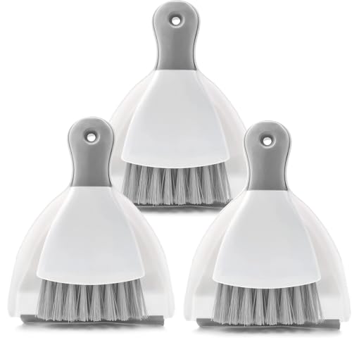 Small Hand Dust Pan and Brush - Small Broom and Dustpan Set, Mini Broom and Dustpan, Compact Dustpans and Brush for Home Cleaning, Sofa, Desk, Guinea Pig Cage, Cat Litter, etc. (Gray 3 Set) - color: Gray, size: 3 Set