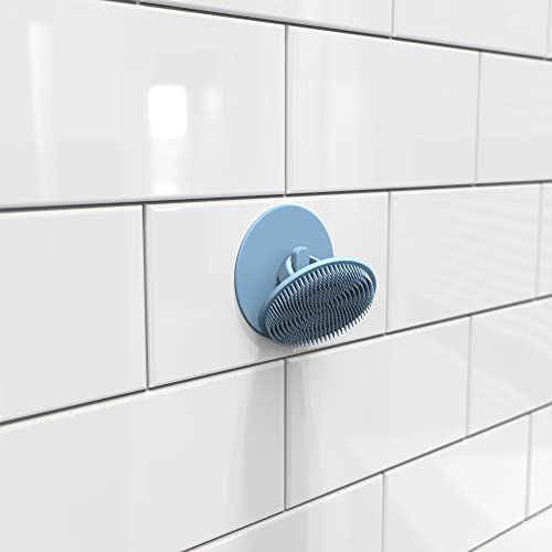 Boie USA Bathroom Hook - for Hanging Shower or Bathroom Tools Like Loofahs and Scrubbers. Shower Hook for Loofah, Wash Cloths, and All Bath Tools. Easy to Remove (Blue) - color: Blue